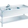 Spültisch mit 2 Becken Links, Unterbau offen,1900x700x850mm