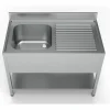 Spültisch 1200 mm, 1 Becken links, Grundboden, 700 mm tief