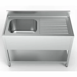 Spültisch 1200 mm, 1 Becken links, Grundboden, 600 mm tief