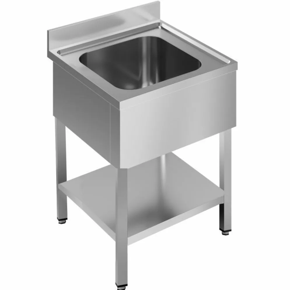 Spültisch 700 mm, 1 Becken mittig, 700 mm tief