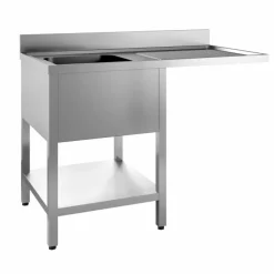 Spültisch 700 mm mit Grundboden Breite 1400 mm, Becken links