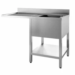 Spültisch 700 mm mit Grundboden Breite 1200 mm, Becken rechts