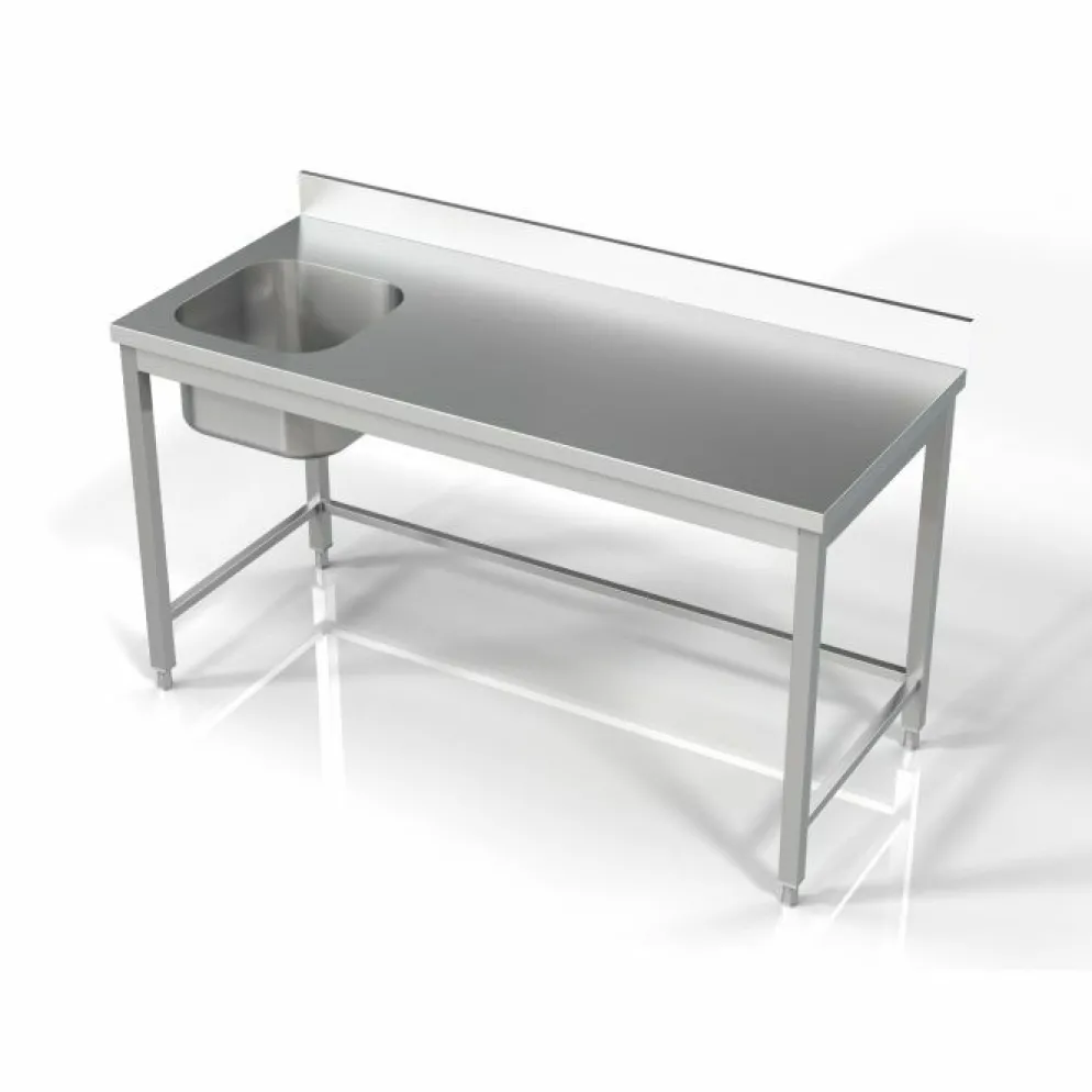 Spültisch 700 Serie, 1 Becken links, 1600x700x850 mm, Edelstahl