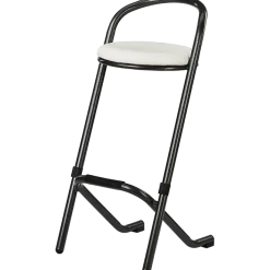 Stahl-Barhocker Marco stapelbar, Hammerschlag, Sitz weiß