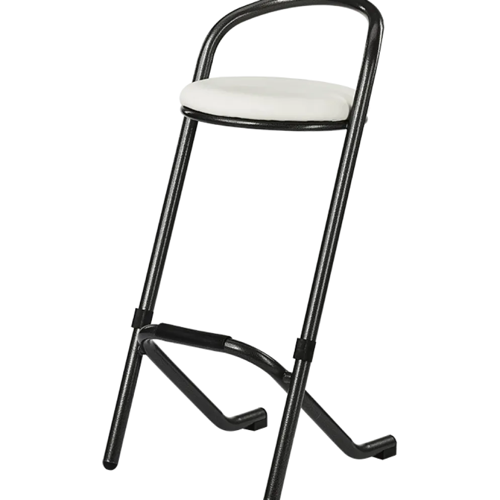 Stahl-Barhocker Marco stapelbar, Hammerschlag, Sitz weiß