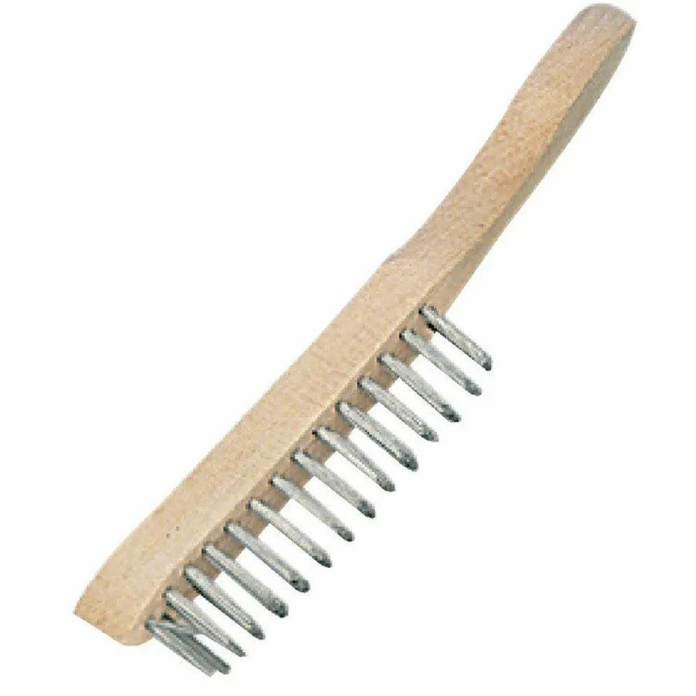 Stahlbürste mit Holzgriff