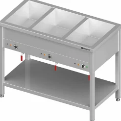 STALGAST Bain-Marie Standgerät mit separaten Becken für 3x GN1/1, 1085x600x850 mm