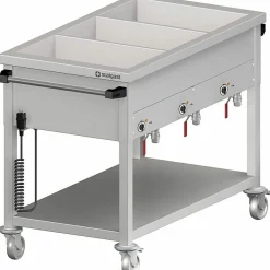 STALGAST Bain-Marie Wagen, mit 3 Becken für 3x GN1/1 ,1205x600x850 mm