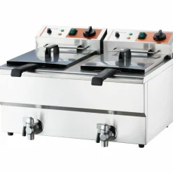 STALGAST Caterina Doppel-Fritteuse 2x 8L, Ablasshahn, 610x510x390 mm, 2x 3kW, 230V
