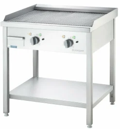 STALGAST Elektro-Griddleplatte - gerillt, 800x700x850 mm, 400 V, 8,10 kW