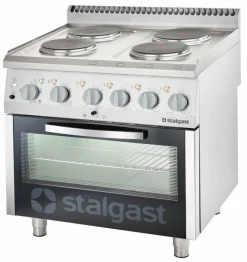 STALGAST Elektro-Herd mit 4 Kochplatten (4x2,6), Umluft-Backofen (60x40cm, GN 1/1)