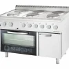 STALGAST Elektro-Herd mit 6 Kochplatten, statischem Backofen GN 2/1 und Unterschrank