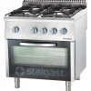 STALGAST Gasherd 4 Brenner mit Gasbackofen (GN 2/1) 4-Brenner (2x5+2x7)