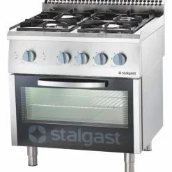 STALGAST Gasherd 4 Brenner mit Gasbackofen (GN 2/1) 4-Brenner (2x5+2x7)