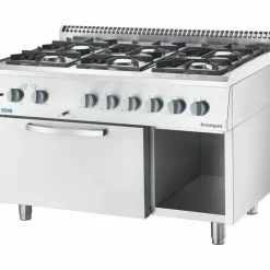 STALGAST Gasherd ECO 6 Brenner (6x3,5 kW), Elektro-Heißluftofen (600x400mm, GN 1/1)
