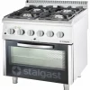 STALGAST Gasherd mit 4 Brennern (2x5+2x7) und Elektro-Backofen GN2/1