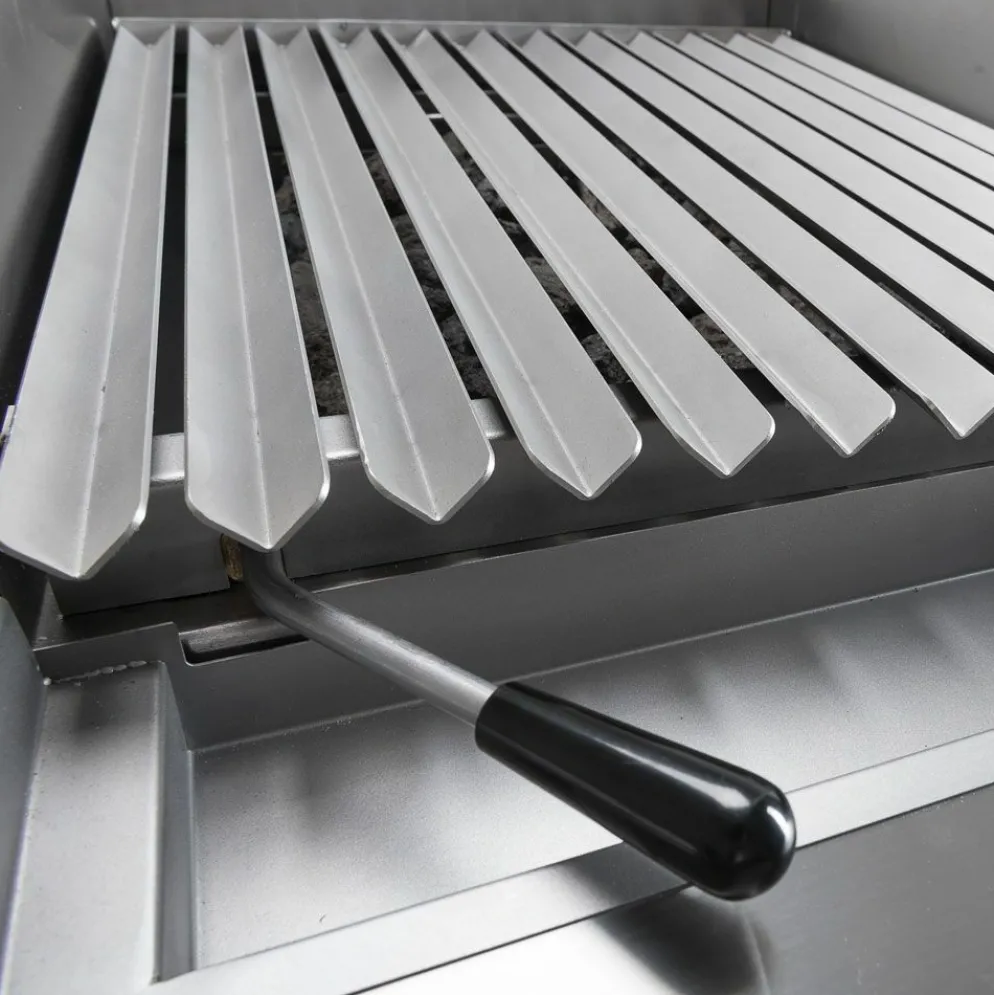 STALGAST Gas-Lavastein-Grill SL4110SE mit V-Rost, 400x700x850 mm, 6,5 kW