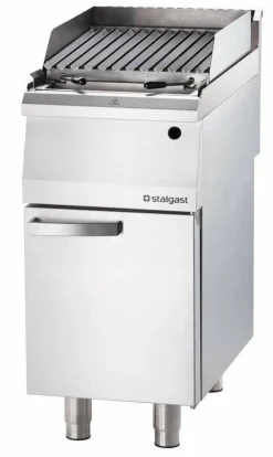 STALGAST Lavastein-Grill mit S-Rost für Fisch und Meeresfrüchte, Breite 400 mm