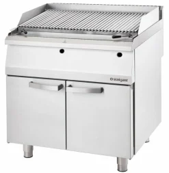 STALGAST Lavastein-Grill mit S-Rost für Fisch und Meeresfrüchte, Breite 800 mm