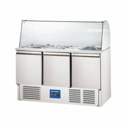 STALGAST Saladette mit Glasaufsatz, 3-türig für 16x GN1/4