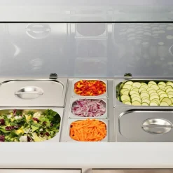 STALGAST Saladette mit Glasaufsatz, 2-türig, 10x GN 1/4