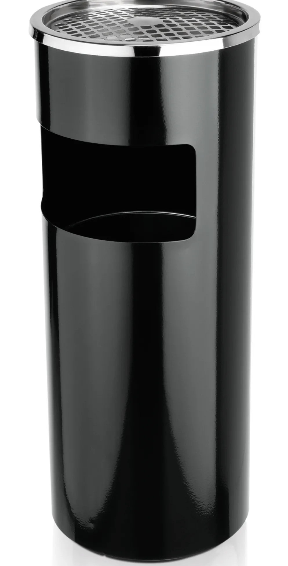 Standascher Abfalleimer schwarz, Ø 25 cm, Höhe 60cm