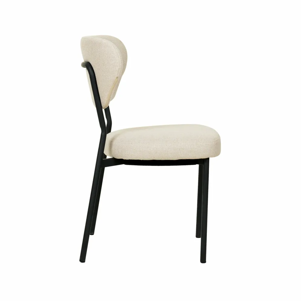 Stapelstuhl Davi mit Bezug Beige, stapelbar