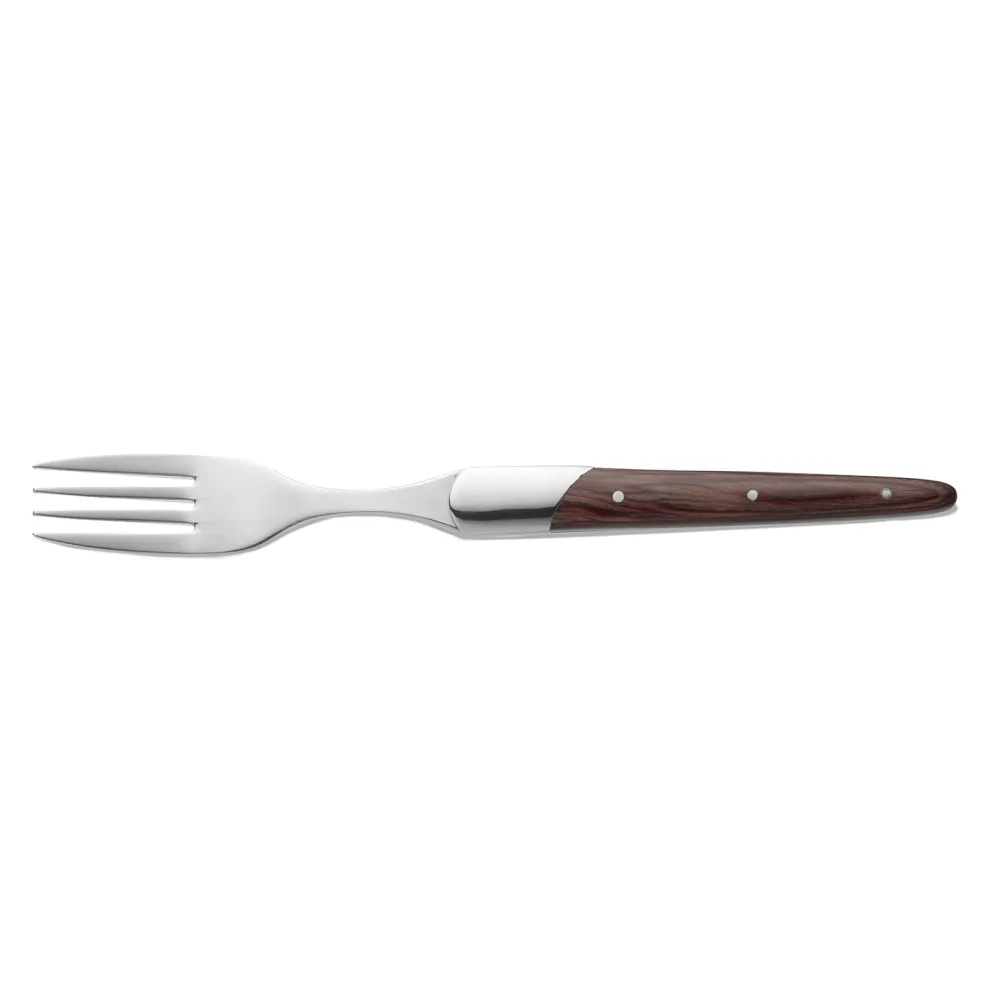Steakgabel Set CARLOS, mit rotem Pakkaholzgriff, 22,5 cm, Set á 6 Stück, Klingenstahl 420, Holz
