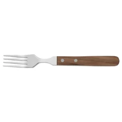 Steakgabel Set, mit Walnussholzgriff, 20 cm, Set á 6 Stück, Holz, Chromstahl 13/0