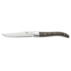 Steakmesser Set CARLOS, mit braunem Pakkaholzgriff, 23 cm, Set á 6 Stück, Klingenstahl 420, Holz