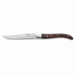 Steakmesser Set CARLOS, mit rotem Pakkaholzgriff, 23 cm, Set á 6 Stück, Klingenstahl 420, Holz