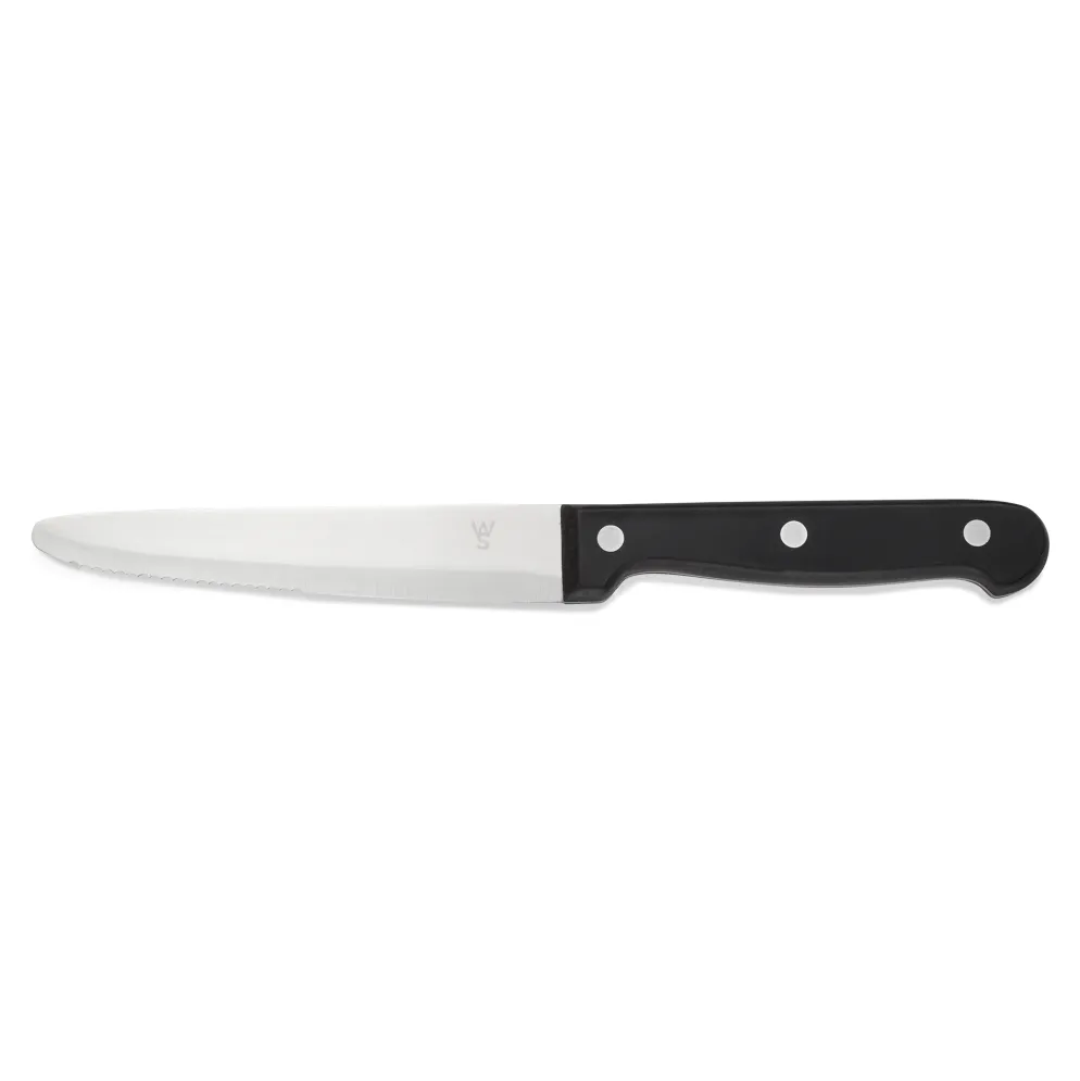 Steakmesser Set, mit POM Kunststoffgriff, 25 cm, Set á 6 Stück, Polyoxymethylen, Chromstahl 13/0