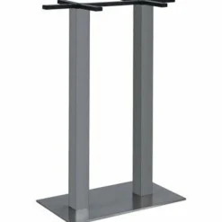 Stehtischgestell Edelstahl, flache Ausführung mit 2 Säulen, Fuß: 75x45 cm, Höhe: 108 cm
