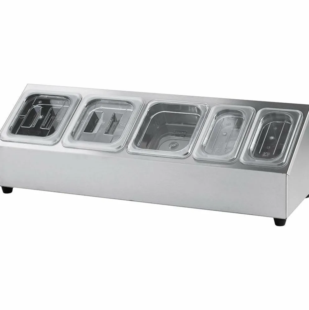 Ständer für Gastronormbehälter für 3x GN 1/6 (150 mm) und 2x GN 1/9 (150 mm)