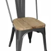 Stuhl Holli Bistro-G grau, Stahl mit Eschenholz, 43,4x50x84,7cm
