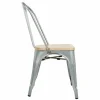 Stuhl Holli Bistro-S silber, Stahl mit Eschenholz, 43,4x50x84,7cm