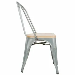 Stuhl Holli Bistro-S silber, Stahl mit Eschenholz, 43,4x50x84,7cm