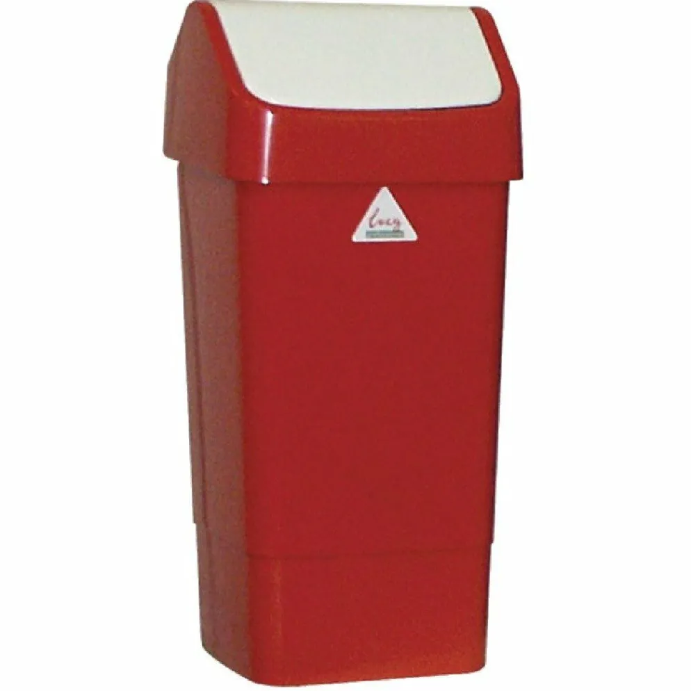 SYR Abfalleimer mit Schwingdeckel rot 50L