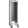 Tablettwagen MDF Holzoptik/Alu für 10 Tabletts 45,4x35,5cm, silber