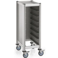 Tablettwagen SINGLE GN 1/1 MENSA, für 7 Tabletts, silber
