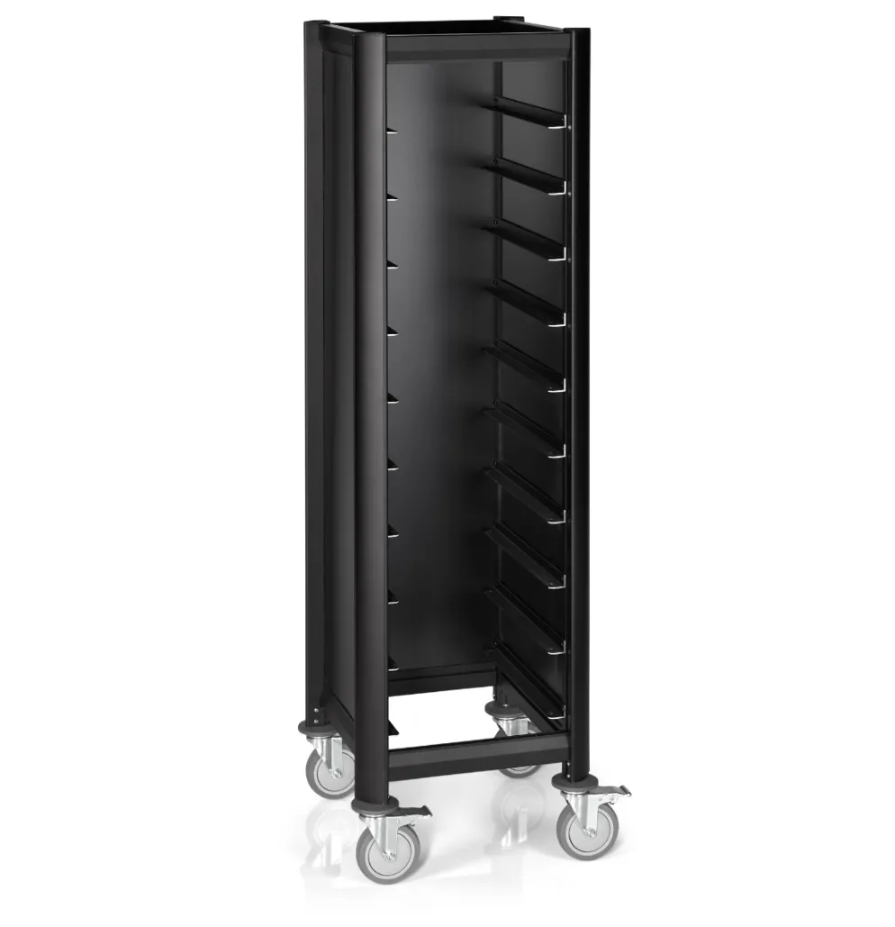 Tablettwagen SINGLE MENSA BLACK 515 mm für 10 Tabletts