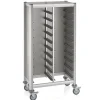Tablettwagen SINGLE MENSA, für 2x10 Tabletts, silber