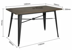 Terassentisch HOLLI-ST Bistro, Holzoptik dunkel, 120cm