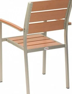 Terrassenstuhl Bari Teak mit Armlehne, stapelbar