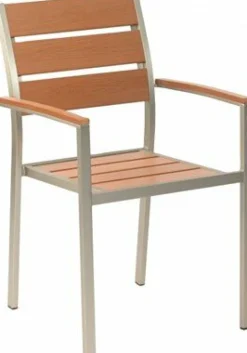 Terrassenstuhl Bari Teak mit Armlehne, stapelbar