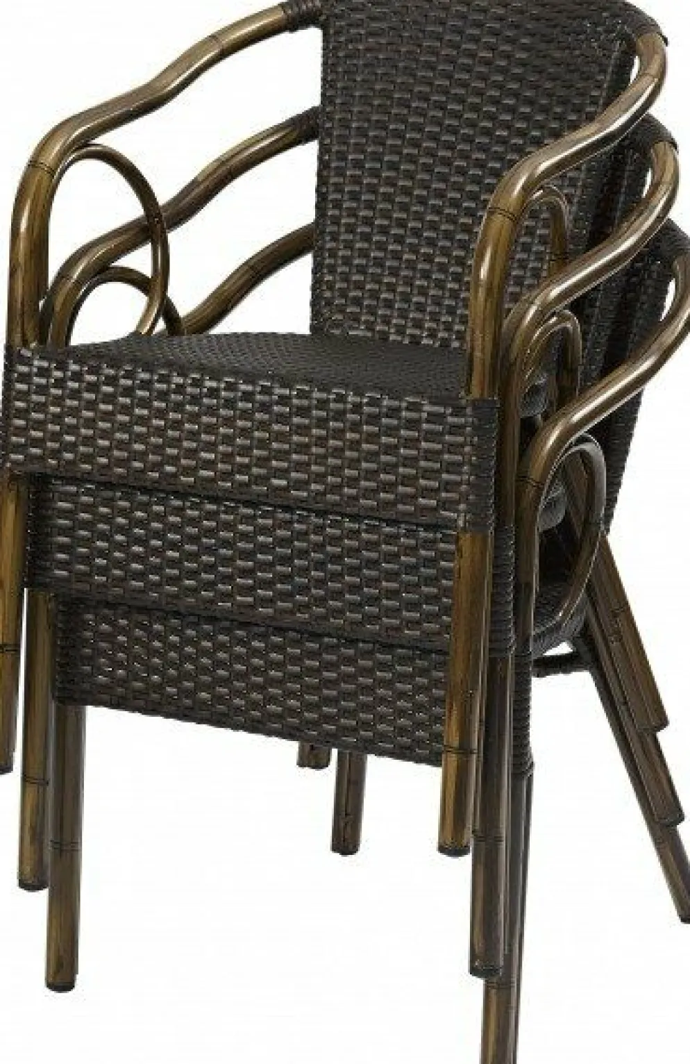 Terrassenstuhl Cerena 100, Mocca-Wickelung in Bambus-Optik