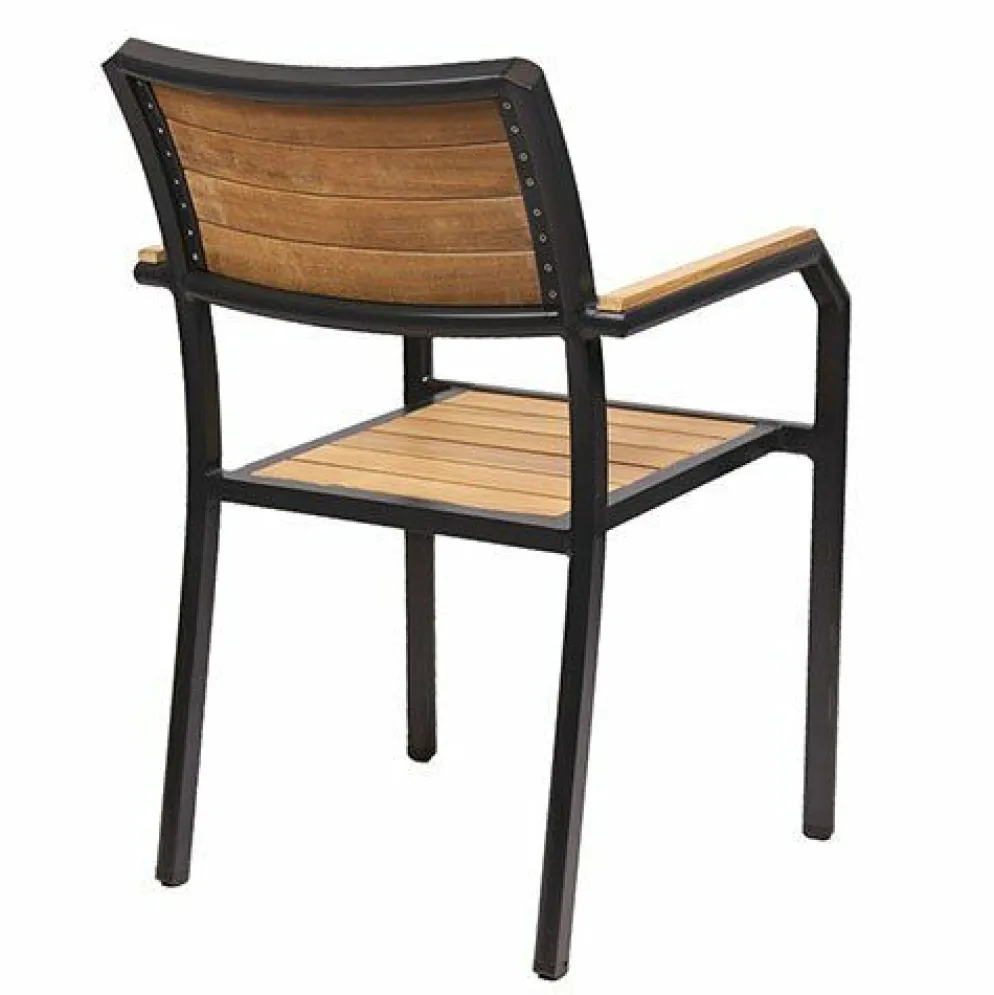 Terrassenstuhl Tiga-A Armlehne in Teak