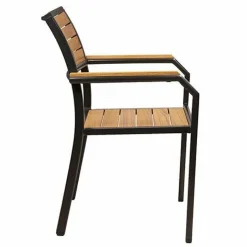Terrassenstuhl Tiga-A Armlehne in Teak