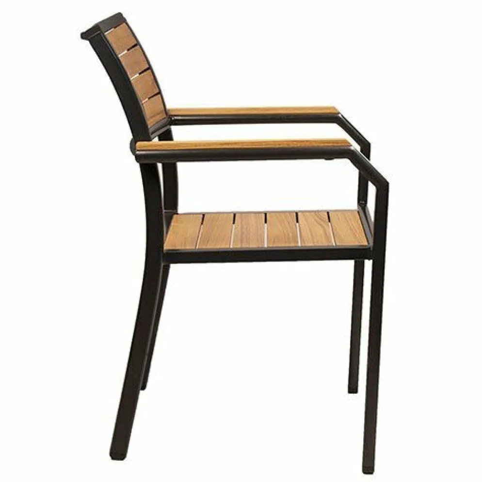 Terrassenstuhl Tiga-A Armlehne in Teak