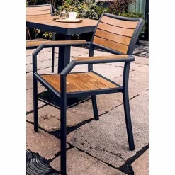 Terrassenstuhl Tiga-A Armlehne in Teak